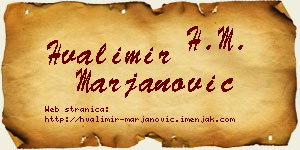 Hvalimir Marjanović vizit kartica